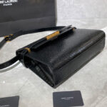 Saint Laurent Manhattan Shoulder Bag In Crocodile-embossed Shiny Leather 579271 Black